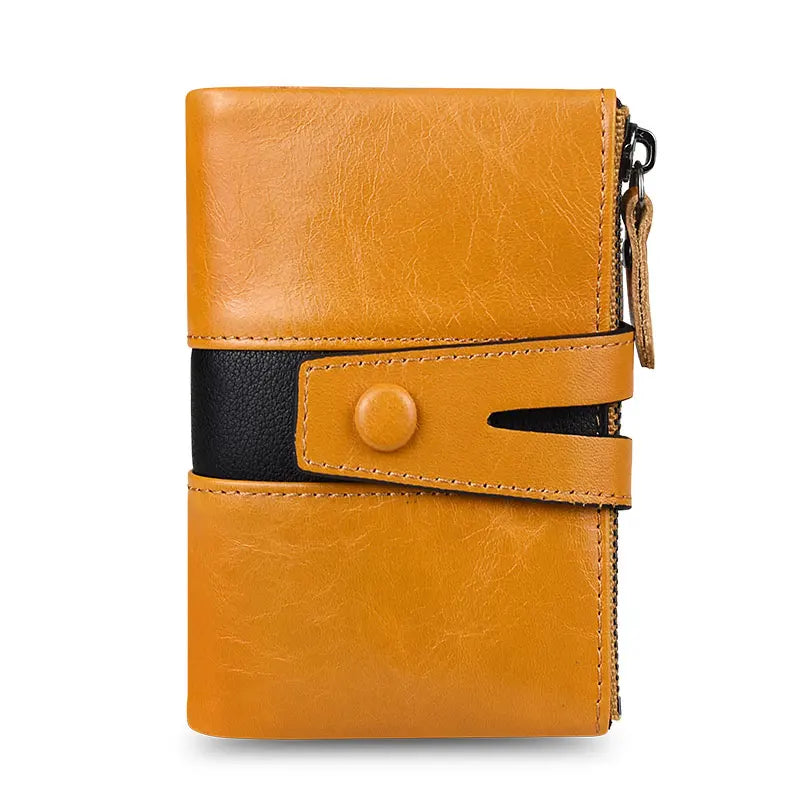 Genuine Leathe Men Wallet Luxury Desig Bifold Short Wallets Male Hasp Vintage Purse Coin Pouch Multi-functional Card Pocket