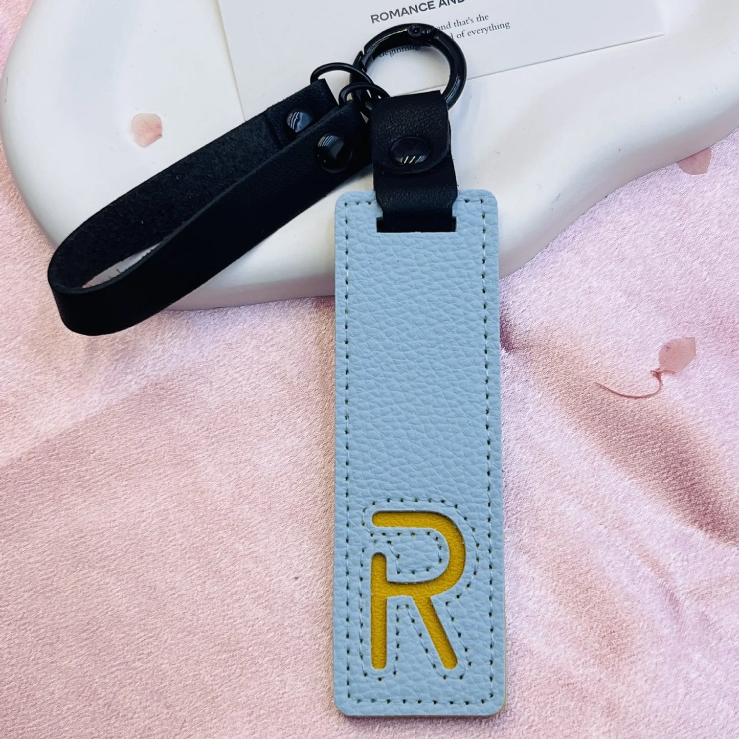 Accessory Display Hook Making Supplies Key Ring Pendant Keychain Accessories Keyring Holder Charm Gift 26 Letters Leather