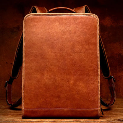 Leather shoulder bag men's business leisure first leather computer bag leather travel backpack