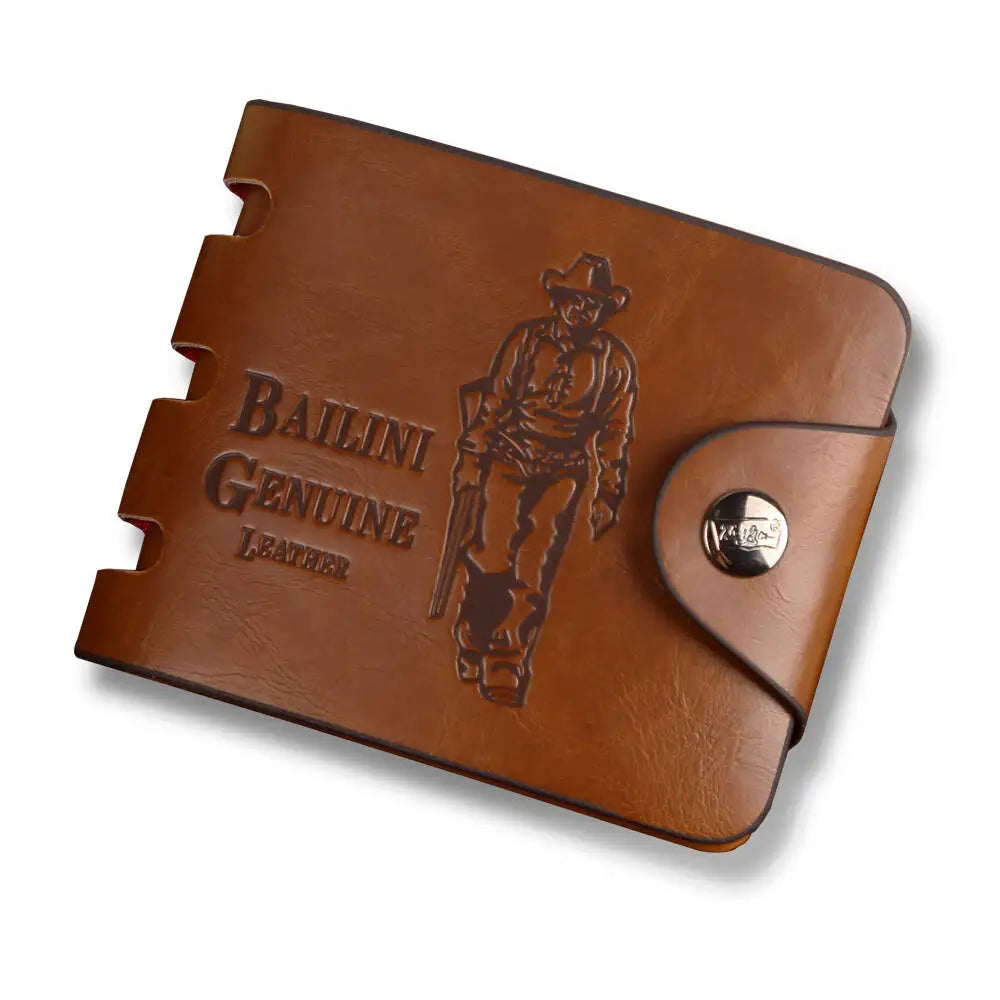 Men's Hunting Style PU Leather Wallet - Vintage Clutch with Multi-Card & Coin Holder, Outdoor Purse