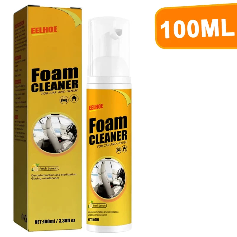30/60/100ml Car Leather Cleaner Multifunctional Foam Cleaner Car Interior Strong Decontamination Ceiling Seat Cleaning Tool