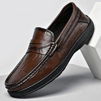 High-quality leather men's loafers spring and autumn new formal business shoes fashion casual shoes non-slip driving shoes