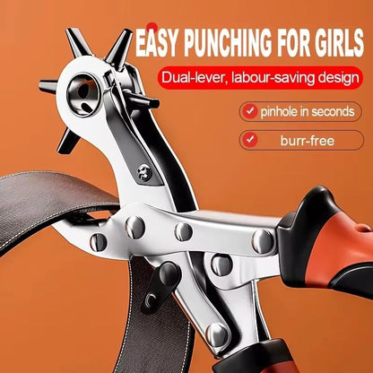 Leather Hole Punch Pliers Tools Multifunctional StainlessSteel Belt Hole Punching Tool Heavy Duty Eyelet Puncher Crafts Tool