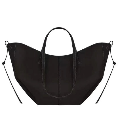 2026 large-capacity handheld single-shoulder tote bag, genuine leather women's bag, underarm bag, cowhide