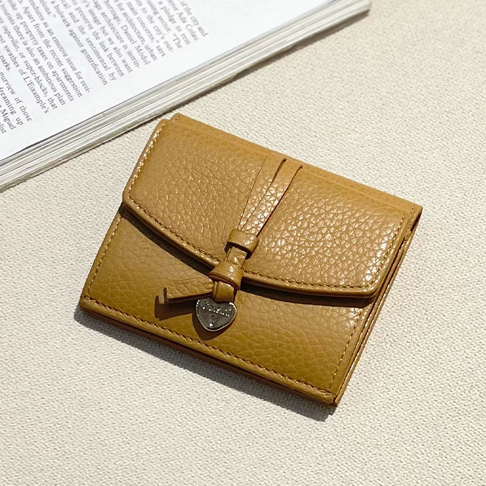 Genuine Leather Women Wallet Personalized Name Elegant Female Coin Card Wallet Custom Initials Card Holder Purse With Heart