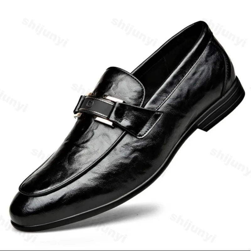 Men's Leather Shoes 2025 New High-quality Business Casual Shoes Men Loafers Spring Autumn Luxury Designer Dress Shoes Size 39-44