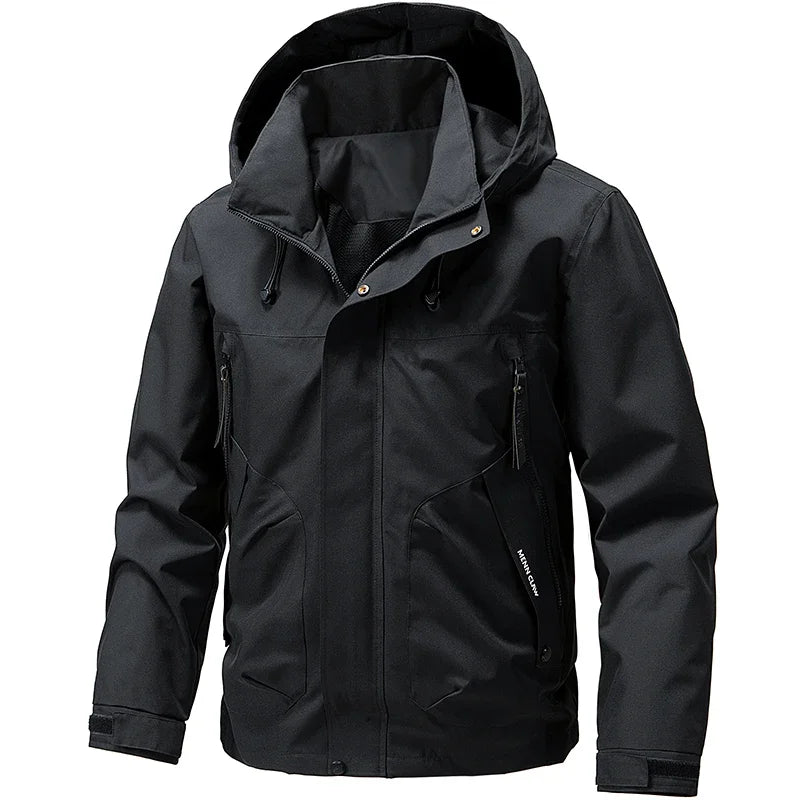 Outdoor Men Casual Outdoor Jacket Coats Man Windproof Sport Jackets Man Cargo Camp Fish Jackets Male Hooded Tactical Jackets 5XL
