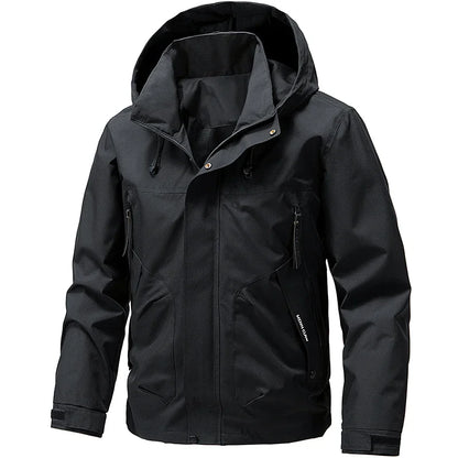 Outdoor Men Casual Outdoor Jacket Coats Man Windproof Sport Jackets Man Cargo Camp Fish Jackets Male Hooded Tactical Jackets 5XL