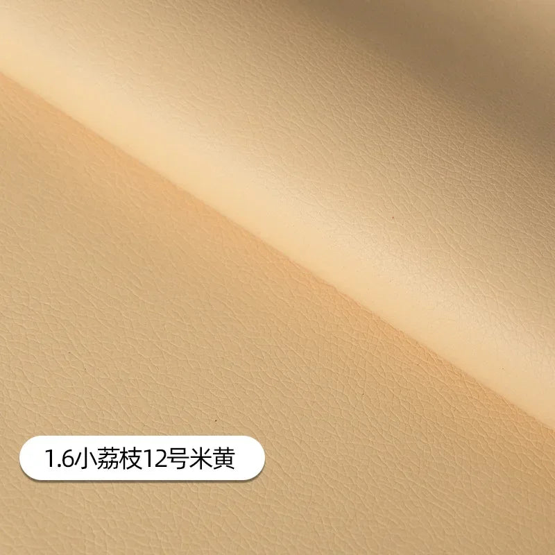 Litchi Pattern Leather Fabric Upholstery Per Meter for Car Interior Bag Chairs Diy Sewing Waterproof Wearable Soft Cloth Plain