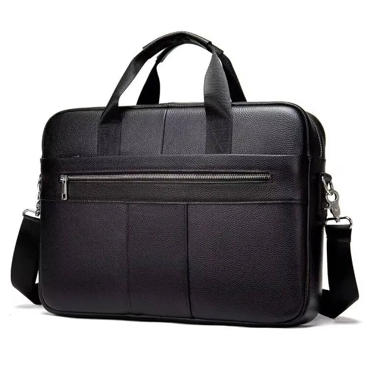 Men's Fashion Genuine Leather Briefcase Large A4 Document Shoulder Bag 14 Inch Laptop Messenger Tote Handbag Male