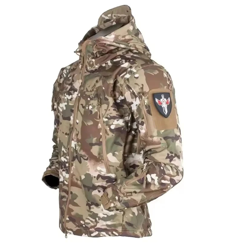 Men's Winter Autumn Softshell Fleece Jackets Windproof Outdoor Fishing Hiking Hunting Thermal Camping Cargo Coats Warm M-4XL