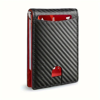Slim Wallets for Men - Leather Money Clip Mens Wallet - RFID Blocking Front Pocket Bifold Wallet - Minimalist Credit Card Holder