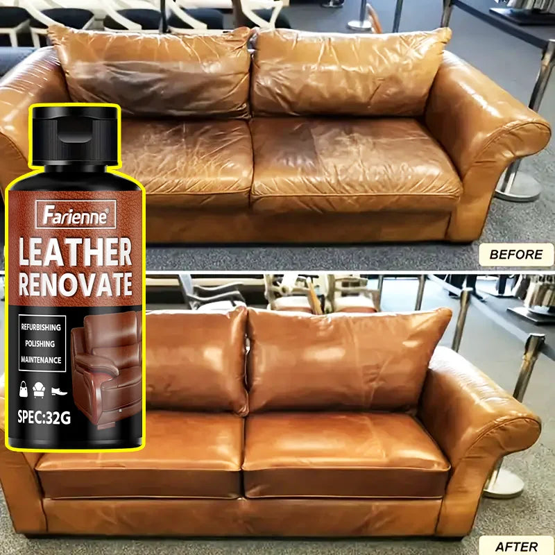 Farienne 32G Leather Renovation Cream: Leather Restoration Polish to Restore Natural Luster for Sofas Bags Car Seats