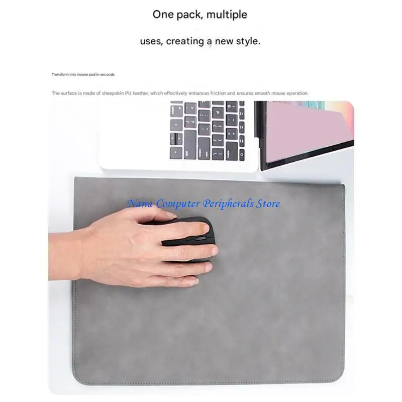 F68C Luxury 10/14/15inch Laptop Sleeve with Stand Full Leather Interior Shock Absorbing Padding Storage Travel Friendly