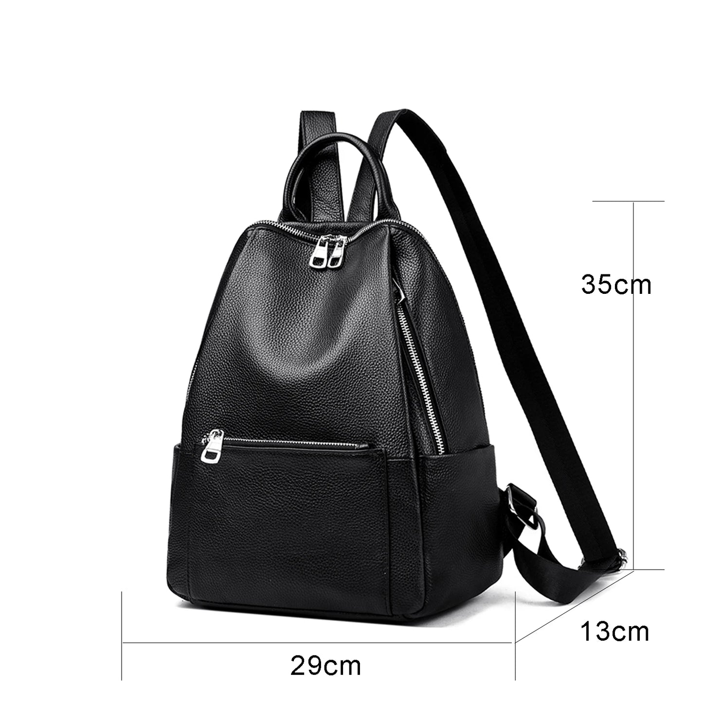 women's backpacks Genuine leather Chic Urban Tel Aviv Style Soft Adjustable structured College Laptop Backpack Shoulder Bag