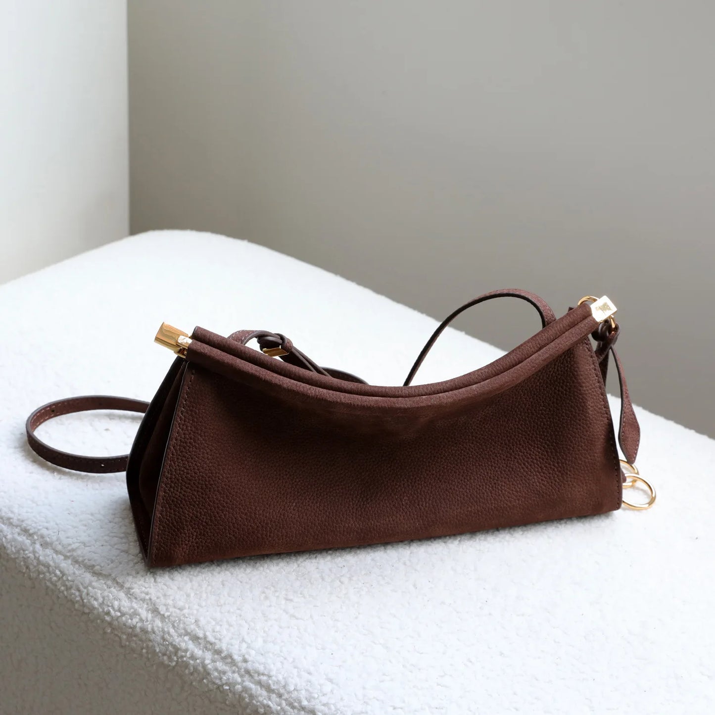 Women's Bags Genuine Leather Underarm Bag New Handbag Small Design High-End Clip Leather Simple Fashion Shoulder Bag Vintage