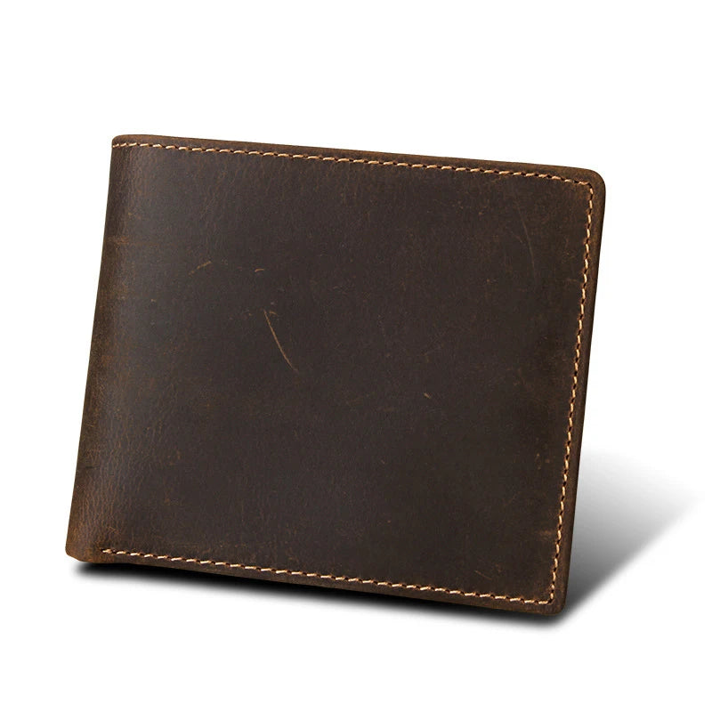 Genuine Leather Man Wallet RFID Blocking Slim Monederos Male Thin Purse High Quality Cowhide Card Wallet For Men Male