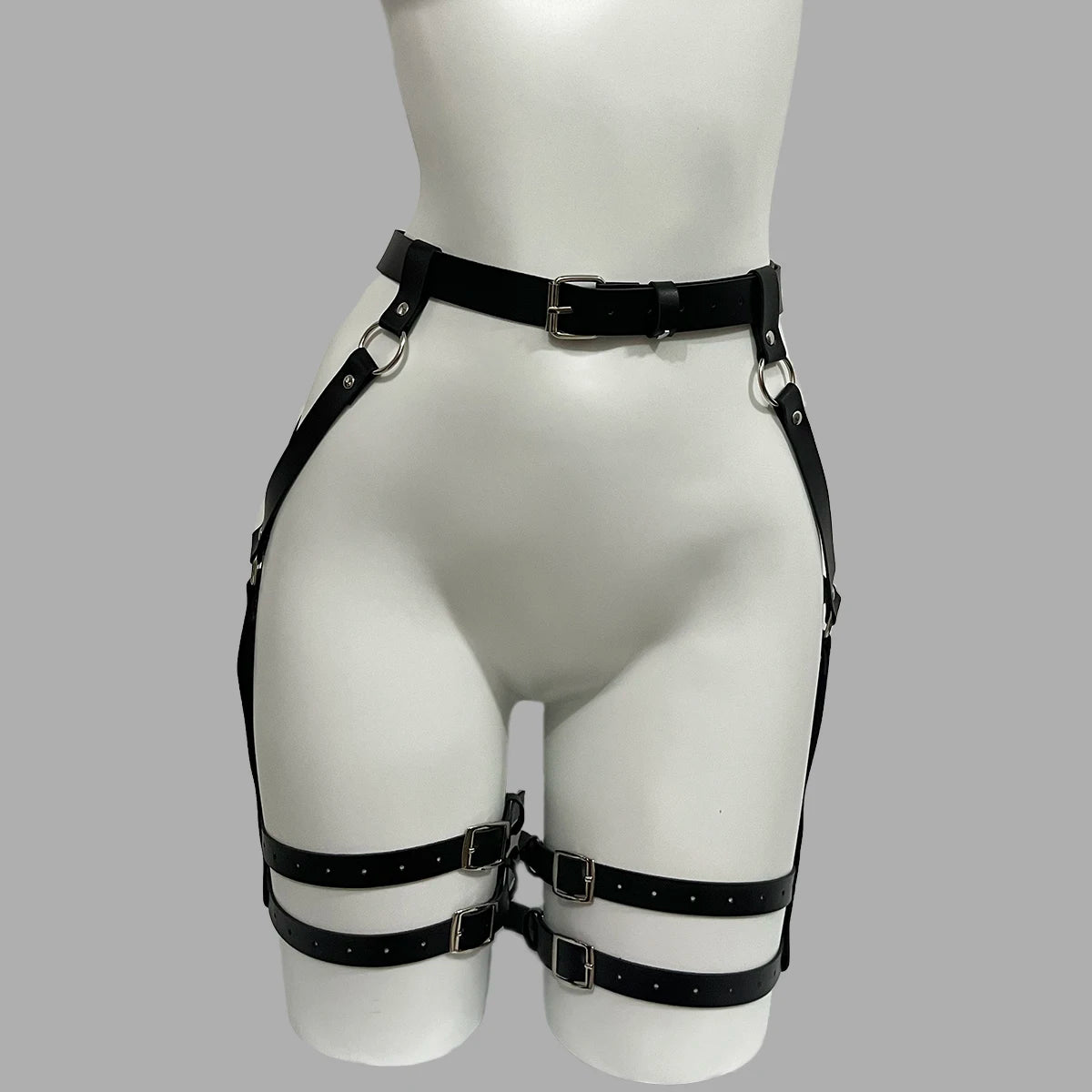 Sexy Women PU Leather Leg Harness Lingerie Fetish Erotic Waist Garters Belts Gothic Punk Clothing Adult Dating Accessories