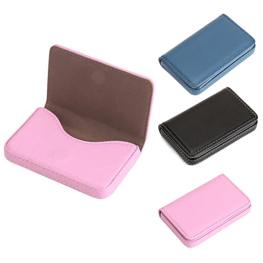 PU Leather Business Card Holder Men Credit Card Holder Large Capacity Wallets Women Metal Bank Card Case With Magnetic Shut