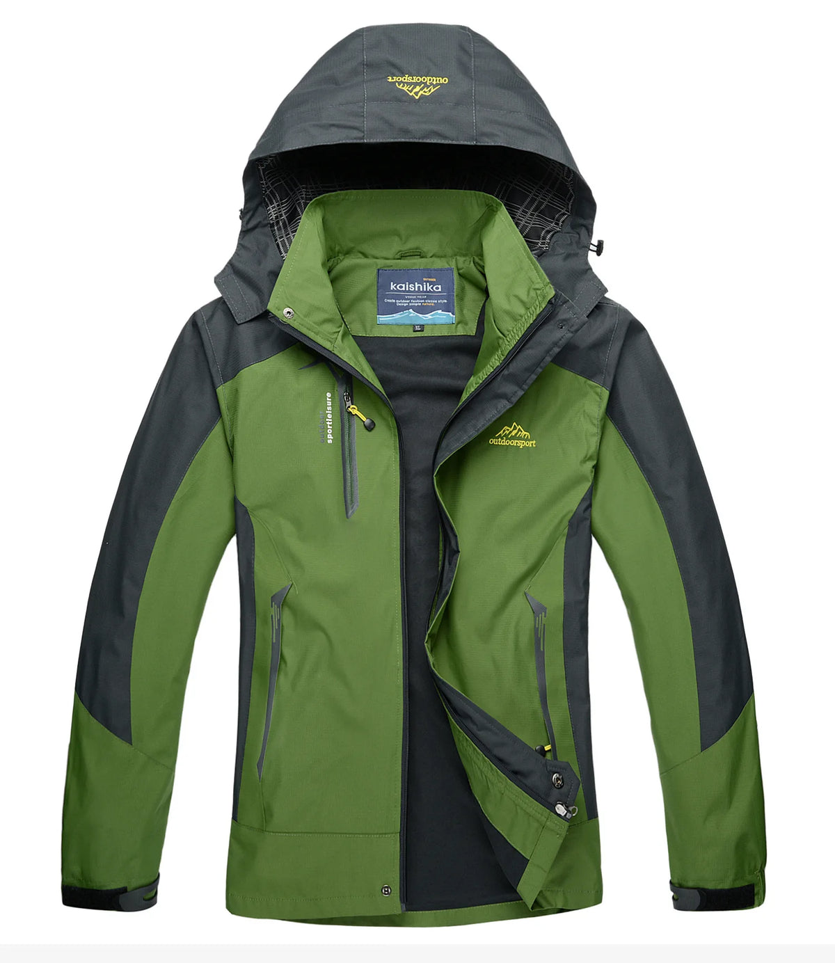Men's Waterproof Windproof Rain Jacket Hiking Trekking Ski Outdoor Sports Coat Lightweight Packable Hooded Raincoat for Travel