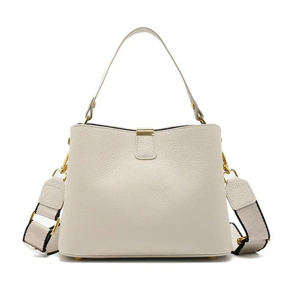 Women's Natural Cow Real Leather Bag Ladies Casual Commuter Shoulder Bags Female Fashion Luxury Retro Crossbody Cowhide Handbag