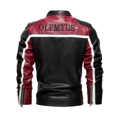 Spring Autumn Men's PU Leather Jackets Fashion Man Embroidery Motorcycle Moto Coats Man Windbreaker Zipper Leather Jackets