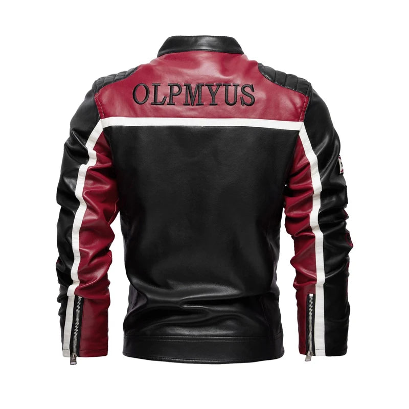 Spring Autumn Men's PU Leather Jackets Fashion Man Embroidery Motorcycle Moto Coats Man Windbreaker Zipper Leather Jackets