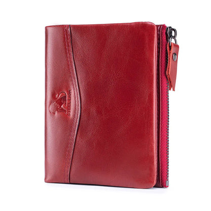 New Cow Leather Men's Wallet RFID Short Card Holder Male Vintage Purse For Men