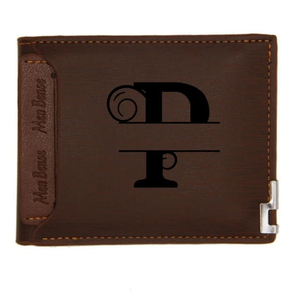 Personalized Leather Wallet for Men – Custom Engraved Name or Monogram –   Bifold Wallet – Custom Gift for Dad,