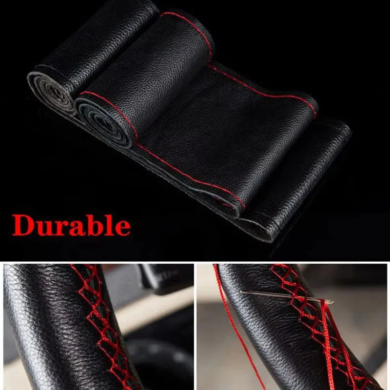 Car Steering Wheel Braid Cover Needles And Thread Artificial Leather A variety of Styles DIY Texture Soft Auto Accessories