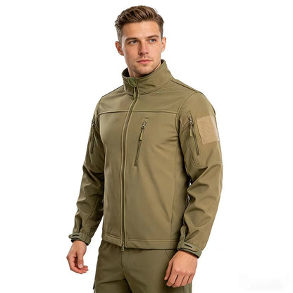 Men's Tactical Softshell Jacket European Size Windproof Waterproof Winter Hiking Ski Coat Fleece Lined Warm Jacket Men's Coat