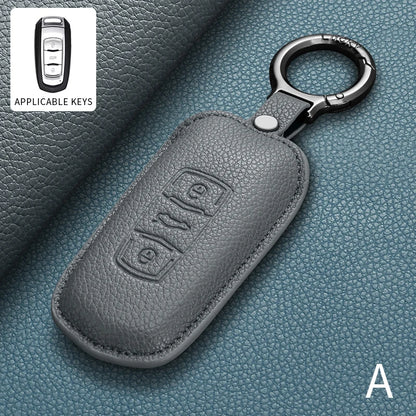 Leather Car Remote Key Case Accessories For Geely Emgrand 7 GX3 Atlas GS NL3 Gili EX7 GT Monjaro Boyue L PREFACE HAOYUE L ICON