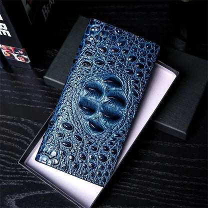 Men Wallets Business Long Crocodile Fashion Thin Short Wallet No Zipper 4 Color Pure Leather Card Wallets PJ194