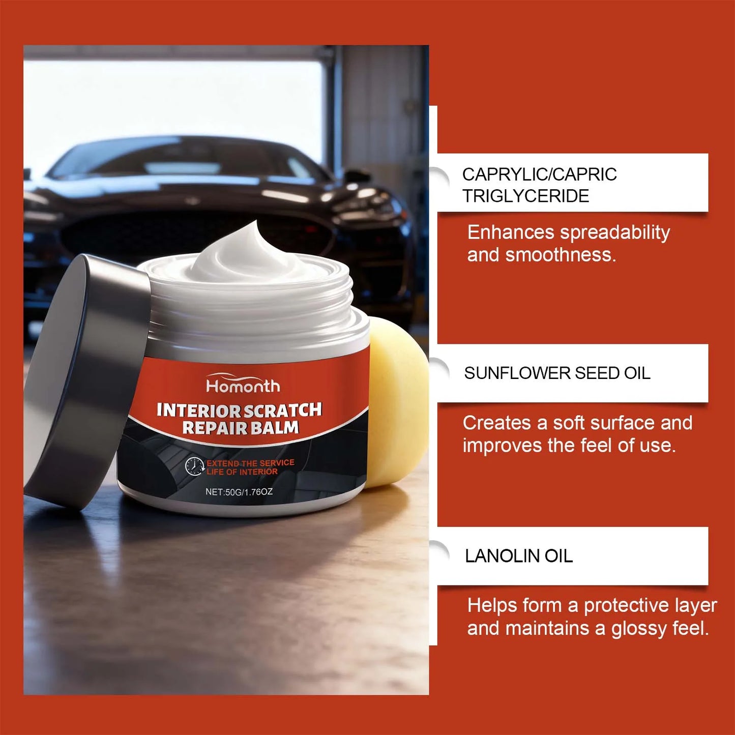 Car Interior Cleaner Leather Care Cream For Seats Dashboard Steering Wheel Automotive Cleaning and Care Accessories