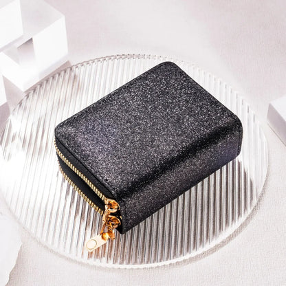 Leather Wallets Women Glitter Sequin Wallets Fashion New Money Bag Coin Purses Solid Color Credit Multi-card Card Holder Bags