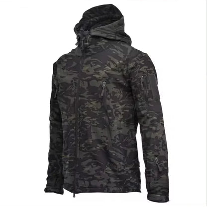 2024 New Outdoor Jackets Men Shark Skin Soft Shell Tactical Waterproof Windbreaker Jacket Mens Hooded Bomber Coats Hiking