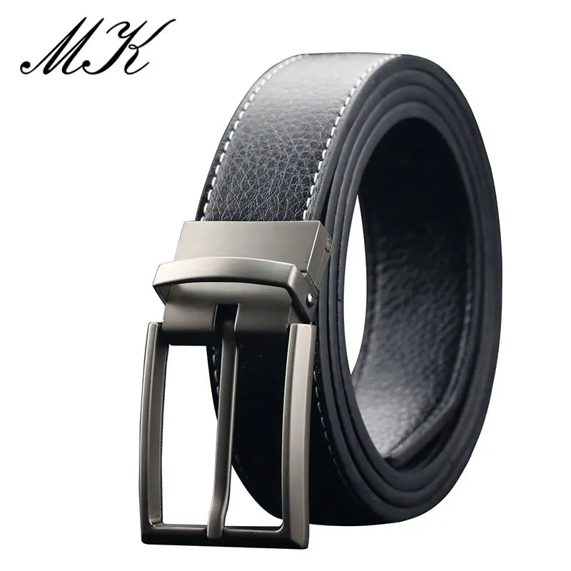 Maikun Designer Pin Buckle Leather Belts For Men Luxury Reversible Coffee Belts Fashion Business Men's Leather Belt