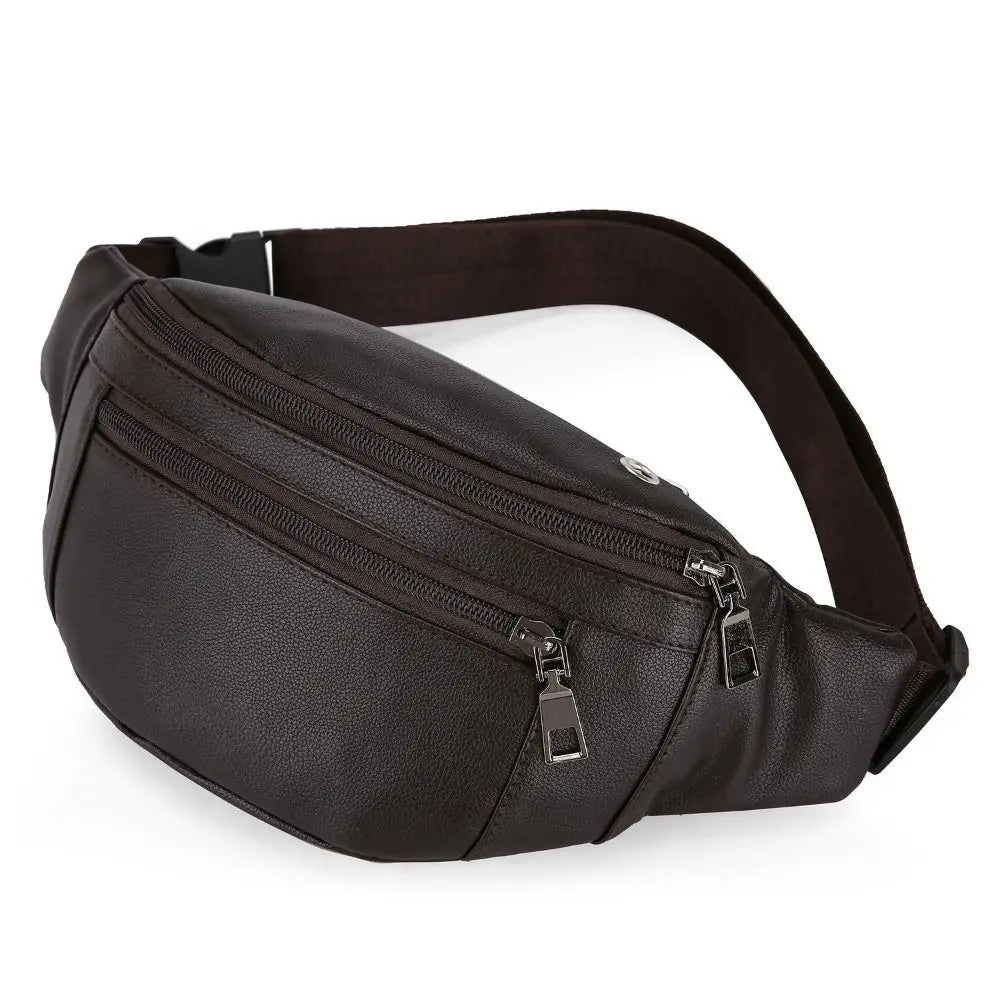 Business Leather Waist Bag Multifunctional Cash Wallets Outdoor Luxury Crossbody Bags Waterproof Sporting Pack Traveling Bag Man