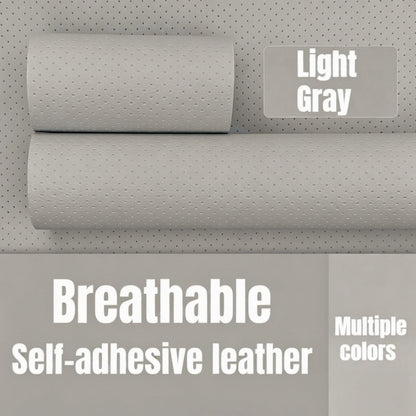 Repair Patch Breathable Perforated Synthetic Leather Tape with Adhesive Backing for Sofa Car Seat Wallets Cuttable Renovation