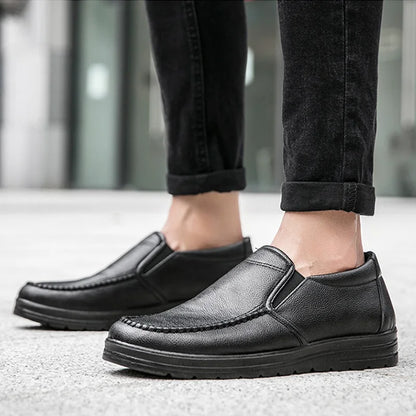 Genuine Leather Shoes Men Loafers Soft Comfortable Mens Business Shoes Flat Casual Footwear Male Brand Shoes KA2707