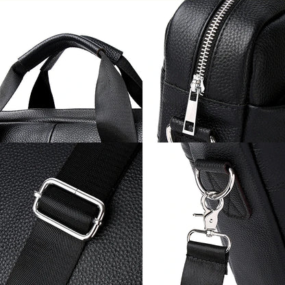 SCHLATUM Genuine Leather Briefcases Hard For Men Luxury Handbags Laptop Briefcase Bags 15 Inch Office Bussiness Computer Bag