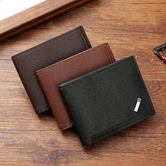 1Pc Vintage PU Leather Wallet Minimalist Purse For Men Money Change Pouch Credit Card Holder Man Birthday Gifts‘
