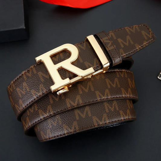 New Top material genuine leather cowhide men's belt, fashionable and versatile business belt for men luxury brand belts