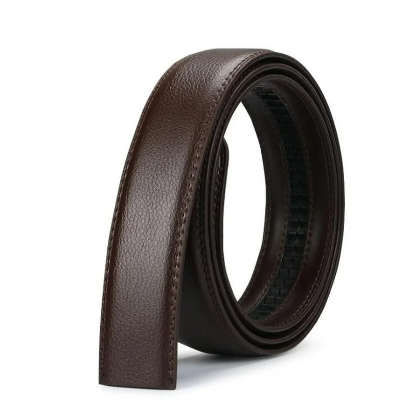 3.5cm Men's Automatic Buckle Belt Business Casual Men's Leather Belt High Quality Suit Pants Belt No Buckle