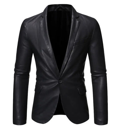 Men's Leather Jacket Autumn and Winter New Cross-border Motorcycle Jacket Slim Small Suit Men's PU Leather Jacket Suit