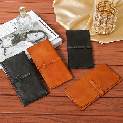 Wallet Men's Leather Long Youth First Layer Real Cowhide Wallet Women's Casual Hand-polished Old Retro Wallet
