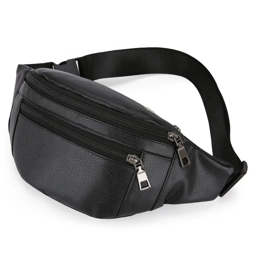 Business Leather Waist Bag Multifunctional Cash Wallets Outdoor Luxury Crossbody Bags Waterproof Sporting Pack Traveling Bag Man