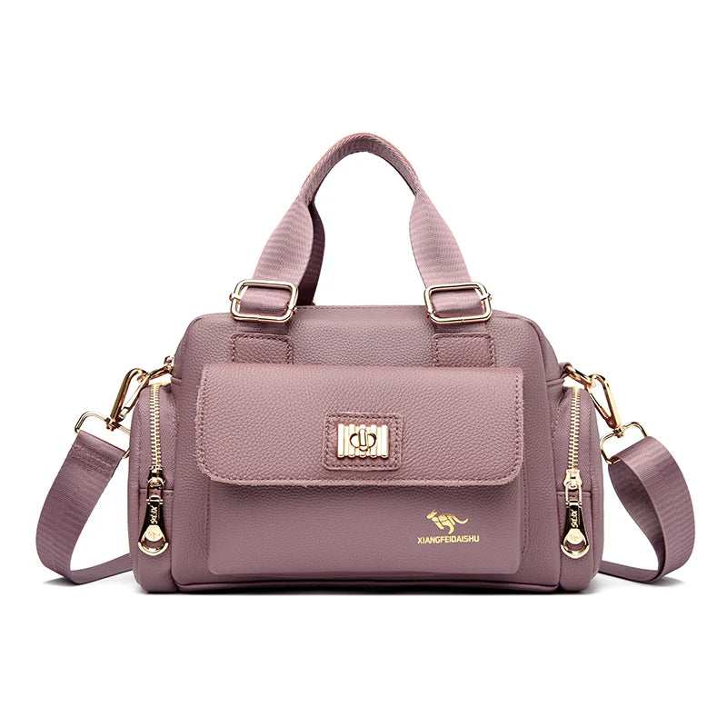 Leisure Brand Handbag High Quality Women's Shoulder Bags Fashion Designer Large Capacity Soft Leather Locomotive Bag Sac A Main