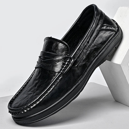 High-quality leather men's loafers spring and autumn new formal business shoes fashion casual shoes non-slip driving shoes