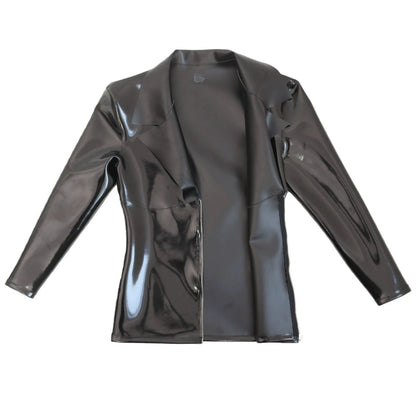 Men Women Reversible Long Sleeve PU Leather Motorcycle Jacket Shiny Matt Double Sided Coat Performance Outerwear Cosplay Costume